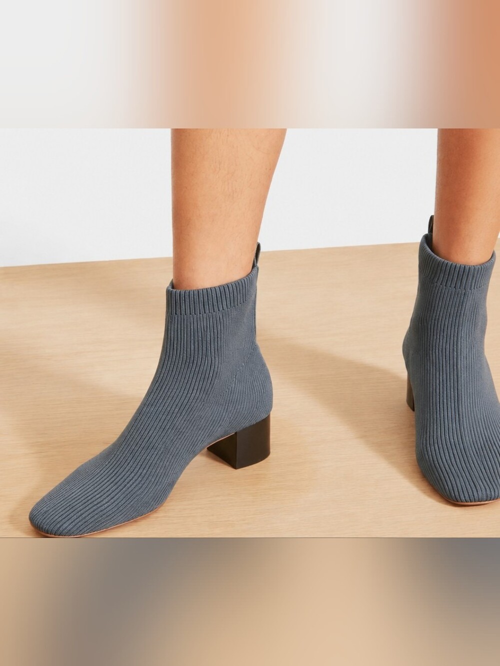 Everlane Women's the Glove Boot Ribbed Knit Slate Gray Booties Size 7.5